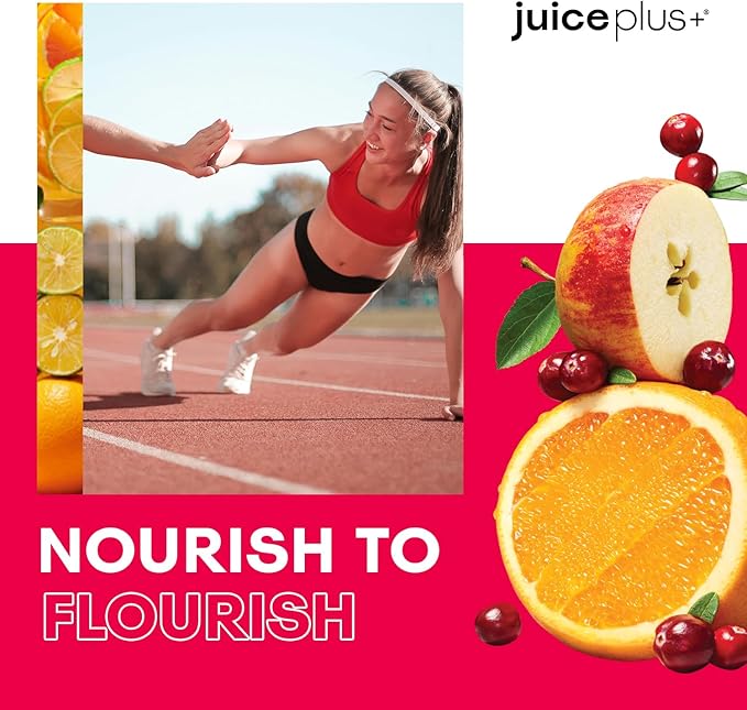 JuicePlus+ Fruit Blend: Plant-Based Whole Food Supplement with Apple, Peach, Cranberry, & More! - Vegan, Gluten-Free, Non-GMO, Kosher - Packed with Plant-Based Vitamins - 1 Bottle (60 Servings)-StrideForce Fitness