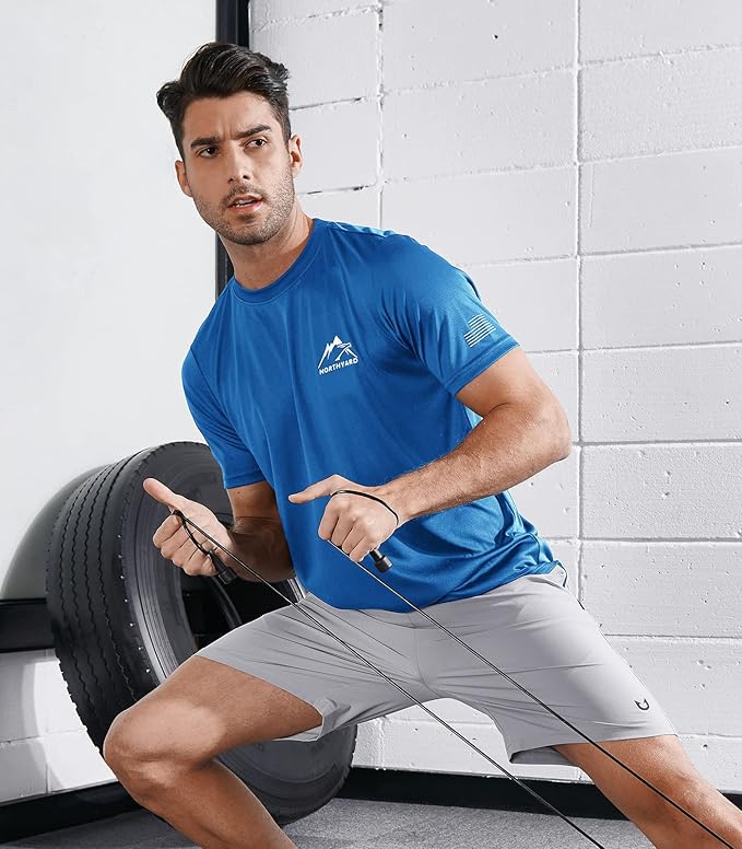 NORTHYARD Men's UPF 50+ Sun Protection Shirts Swim SPF UV Quick Dry Short Sleeve T-Shirts for Athletic Fishing Rash Guard-StrideForce Fitness