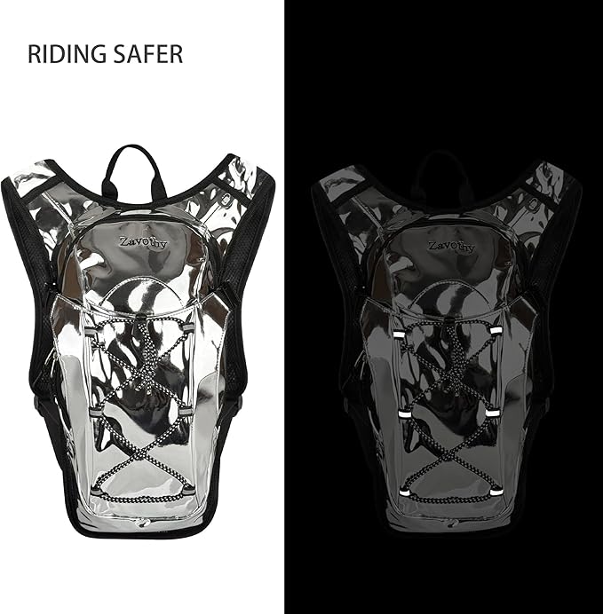 Reflective Hydration Backpack, Hydration Pack - Water Backpack with 2L/3L Hydration Bladder, Essential for Festivals - Rave Hydration Pack for Hiking, Running, Cycling, and Festivals-StrideForce Fitness