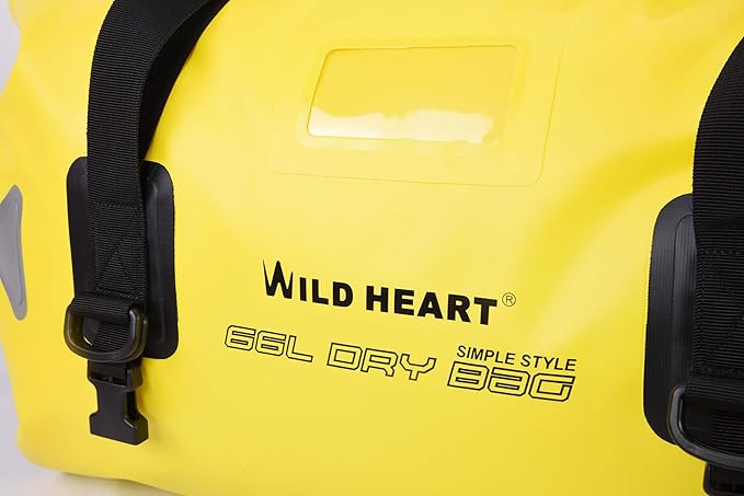 WILD HEART Waterproof Motorcycle Duffel Bag PVC500D Double-bottom With Rope Straps and Inner Pocket 40L 66L 100L for Kayaking, Camping, Boating,Motorcycle-StrideForce Fitness