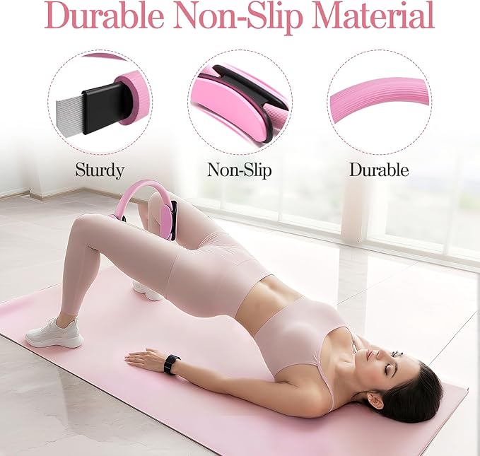 Home Pilates Kit for Women Pilates Equipment Ring and Ball Set Magic Circle Hoop with 5 Resistance Bands Compact Toning Fitness Essentials Starter Set Accessories-StrideForce Fitness