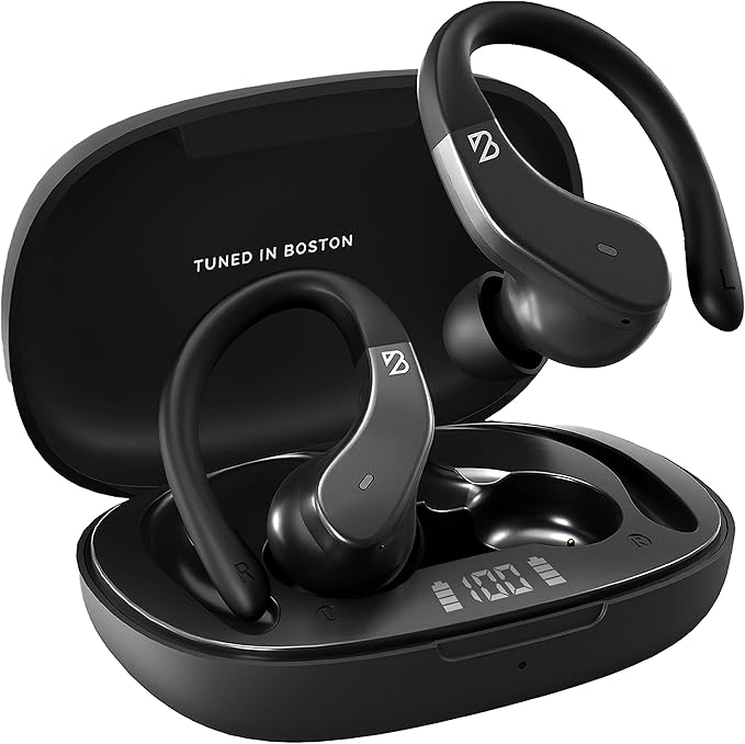 Back Bay Audio - Runner's Wireless Earbuds Bluetooth Headphones for Sports, Hook Over The Ear Buds, Deep Bass, Wrap Around Earphones with Earhooks for Running, Workout Wireless Headphones for The Gym-StrideForce Fitness