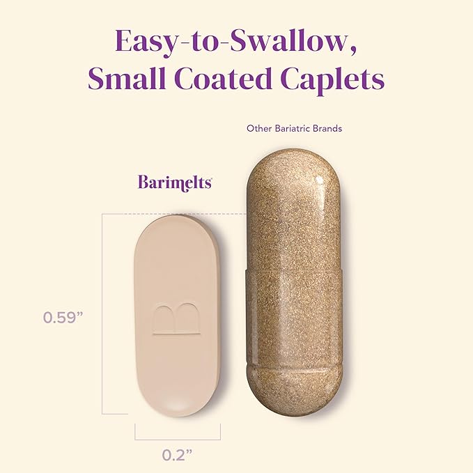 Barimelts Hair Health+ for GLP-1 Users and Bariatric Patients - Hair Growth Supplement Helps Reduce Visible Hair Thinning - 30 Smooth-Coated Caplets (1-Month Supply)-StrideForce Fitness