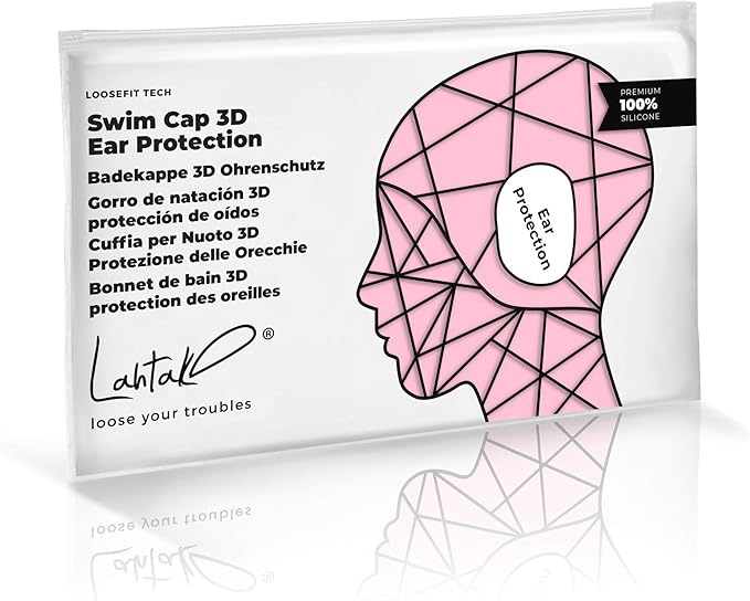 3D Swim Caps - Ear Protection Swimming Cap for Women & Men - Silicone, Waterproof - Fits Long & Short Hair - Adult & Youth-StrideForce Fitness