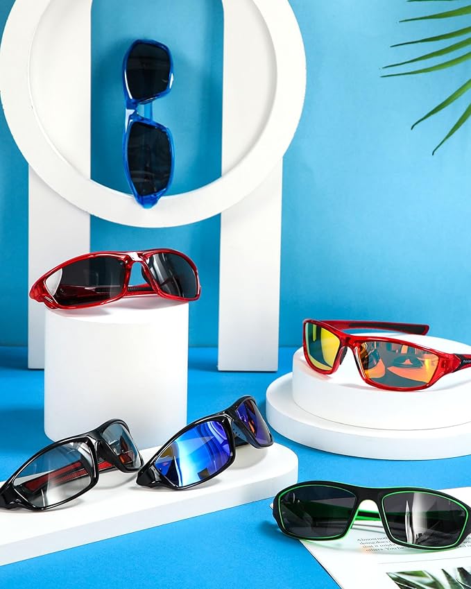 Frienda 6 Pack Polarized Sport Sunglasses for Men Multipack Fit over Glasses Pack Lot Set Men's Sport Fishing Eyeglasses-StrideForce Fitness