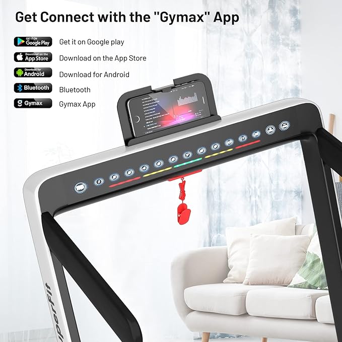 GYMAX Walking Pad, Dual LED Display 2 in 1 Under Desk Treadmill for Home with Remote & Smart App Control, 2.25HP Foldable Portable Treadmill Running Machine for Office Small Space-StrideForce Fitness