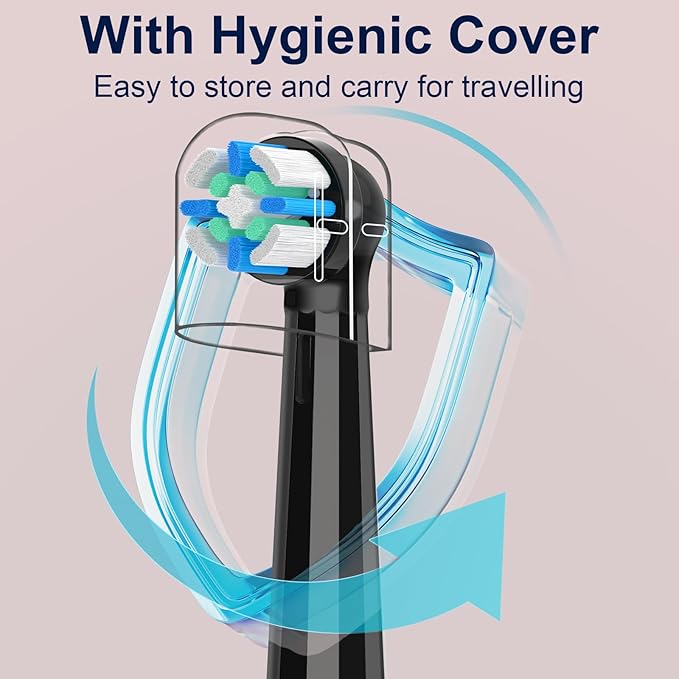 Toothbrush Heads Compatible with Oral b IO, Replacement Heads Compatible with Oral b IO 2/3/4/5/6/7/8/9/10/Deep Clean Series Electric Toothbrush (8 Black/White)