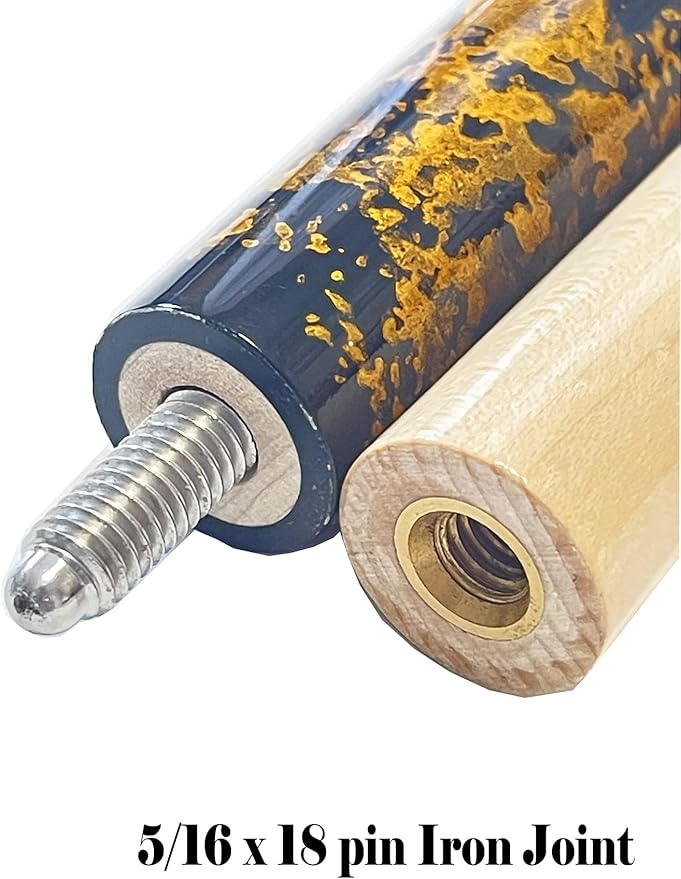 58" Pool Cue Stick,13mm 2-Piece Maple Hardwood Ergonomic Design Billiard Cues Kit,19/20/21oz-StrideForce Fitness