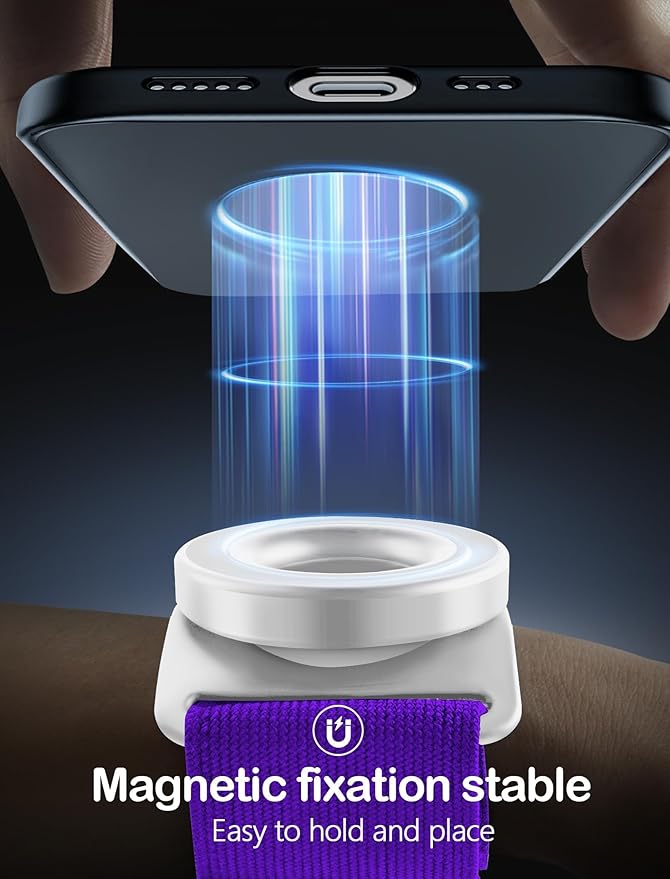 TOPGO Running Phone Holder for iPhone [360° Rotatable & Upgrade Anti-Drop] Magnetic Wrist Phone Holder, Magsafe Armband Compatible with iPhone 16 Pro and Android - Purple-StrideForce Fitness