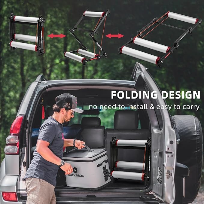 ROCKBROS Bike Rollers Adjustable Bike Trainer Stand Foldable Indoor Cycling Bicycle Roller with Resistance for MTB Road Bike Exercise-StrideForce Fitness