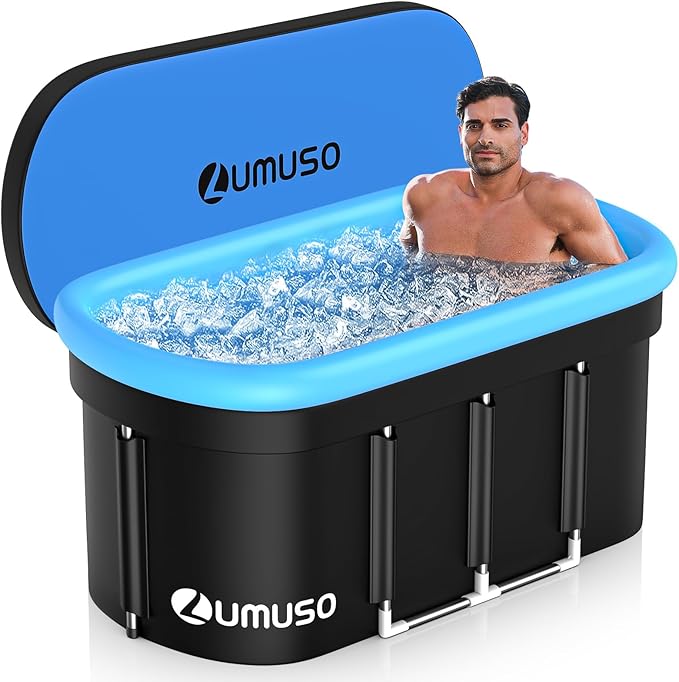 XL 140 Gal Ice Bath Tub for Athletes Recovery, 12-Support Portable Cold Plunge Tub, Ice Tub for Cold Water Therapy, Insulated Design with Cover, Quick Drainage for Home, Gym, Indoor & Outdoor Use-StrideForce Fitness