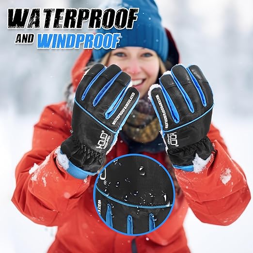 HANDLANDY Insulated Work Gloves Waterproof for Men Women, 3M Thinsulate Ski Gloves Winter Cold Weather Work Gloves Touchscreen (Large, Black)-StrideForce Fitness