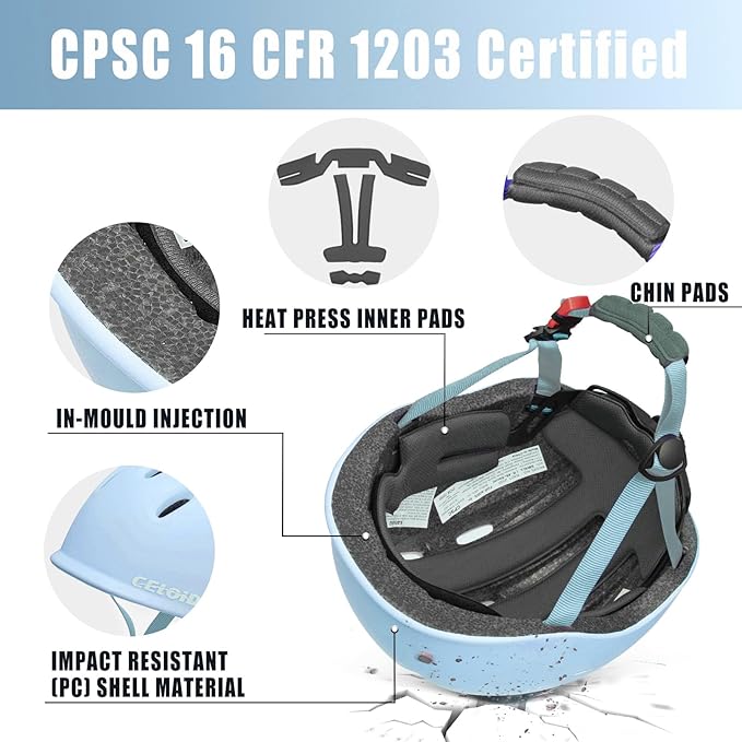 Kids Bike Helmet,Toddler Cyling Helmets for Ages 5-8-9-10-12-14-16Years Youth Boys & Girls,Child Adjustable Multi-Sport Bicycle Skateboard Roller Skate Scooter Balance Skateboarding Helmet-StrideForce Fitness