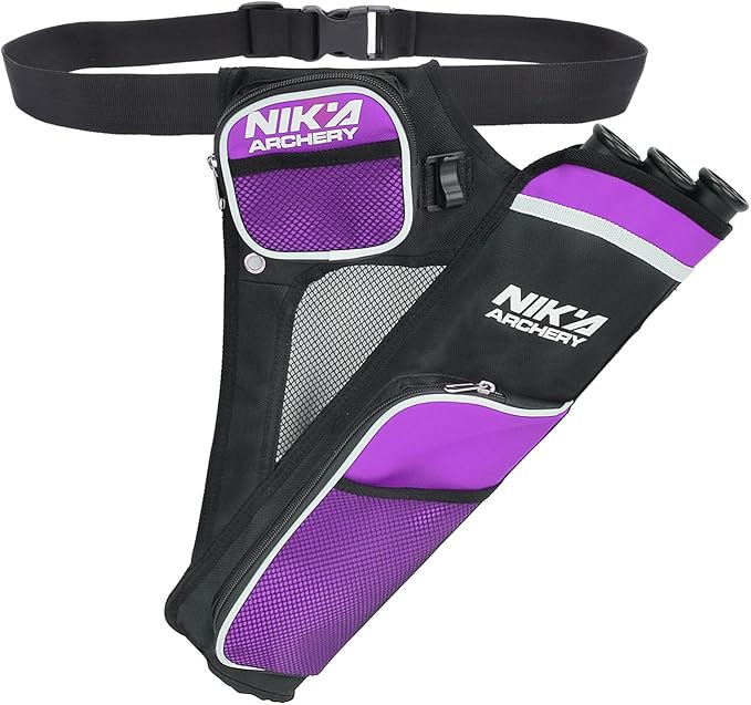 Archery Arrow Quiver Holder, 3-Tubes Hip Quiver Arrow Bag with Adjustable Belt for Youth & Adults Arrows Hunting Target Practicing-StrideForce Fitness