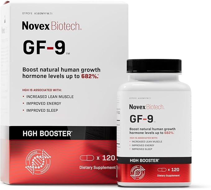 Novex Biotech GF-9 – HGH Boosting Supplement for Men – Workout Complex for Men – Support Energy, Endurance, Sleep, 120 Ct (30-Day Supply)-StrideForce Fitness