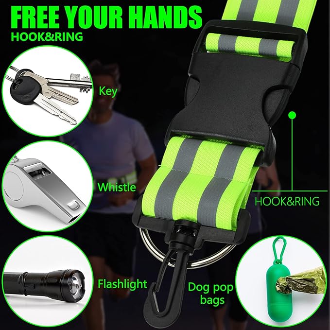 Saintrygo 6 Pcs Reflective Sash for Walking at Night Reflective Strap Arm Band High Visibility Belt Safety Ankle Strap for Visibility Vest Clothing Running Gear-StrideForce Fitness