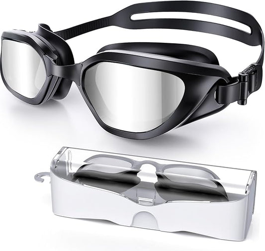 Swim Goggles, Unisex Adult Swimming Goggles Anti Fog Anti UV No Leakage Wide View for Men Women Youth-StrideForce Fitness