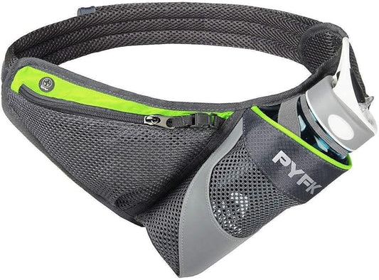 PYFK Running Belt Hydration Waist Pack with Water Bottle Holder for Men Women Waist Pouch Fanny Bag Reflective-StrideForce Fitness