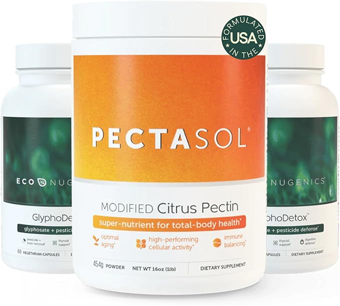 EcoNugenics Detox Rescue Supplement Bundle for Men & Women – PectaSol Modified Citrus Pectin Fiber + 2 GlyphoDetox Bottles — Safely Removes Pesticides & Agricultural Toxins, Offers Total-Body Support-StrideForce Fitness