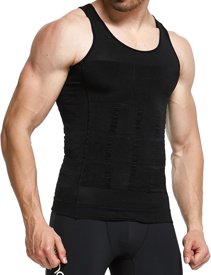 GKVK Mens Slimming Body Shaper Vest Shirt Abs Abdomen Slim-StrideForce Fitness