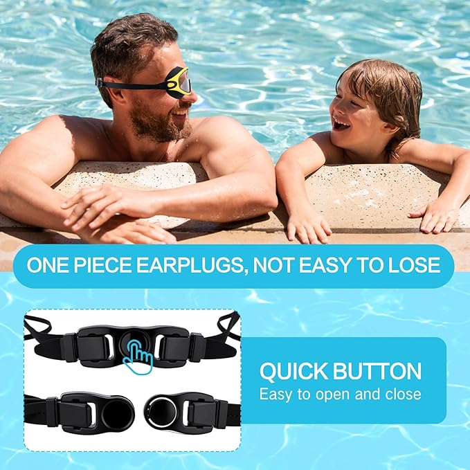 Kanayu 6 Pieces Swimming Goggles Wide View No Leaking Anti Fog Adult Swim Goggles with Earplugs Nose Clip for Adult Men Women-StrideForce Fitness