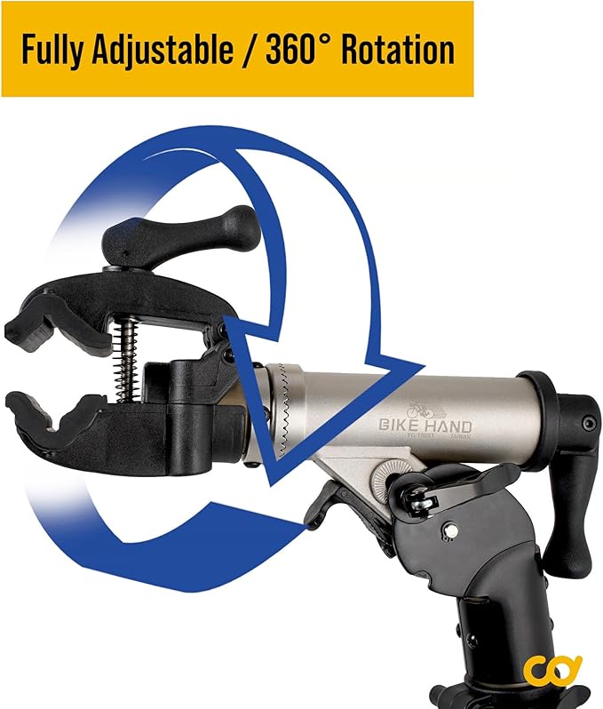 BikeHand Bike Repair Stand | Lightweight & 360 Adjustable Home Bicycle Mechanics Workstand w/Magnetic Tool Plate | Quick Release Portable Bike Maintenance Stand for Mountain & Road Bike-StrideForce Fitness