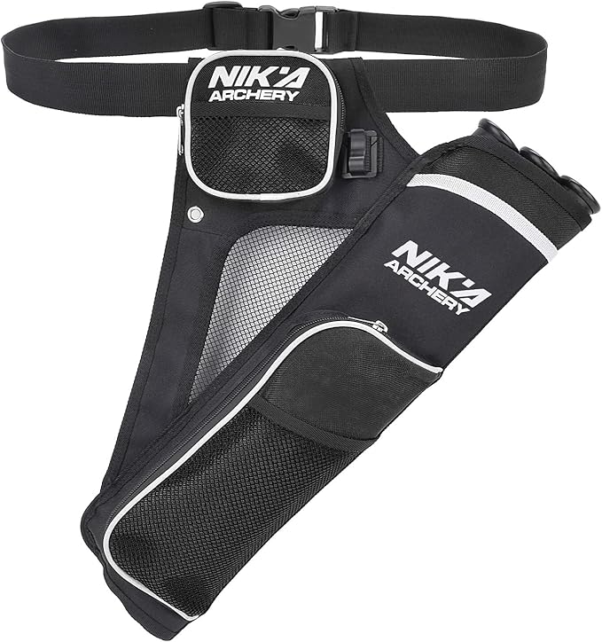 Archery Arrow Quiver Holder, 3-Tubes Hip Quiver Arrow Bag with Adjustable Belt for Youth & Adults Arrows Hunting Target Practicing-StrideForce Fitness