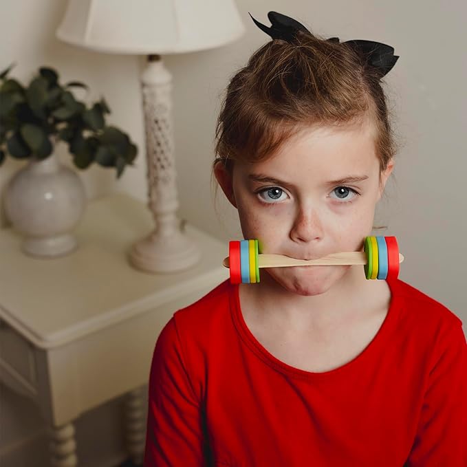 TalkTools Lip Gym with 100 Tongue Depressors - Fun Lip Fitness Program - Teaches/m, b, p/, Assists with/r/Production - Quick Reference Chart - Fits Standard ⅝” Tongue Depressors - No Harmful Toxins