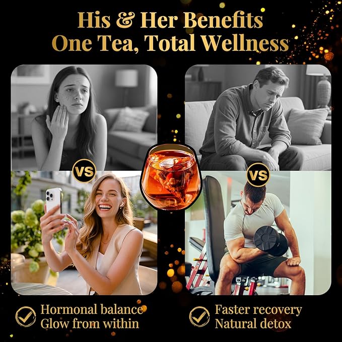 Ginseng Six Treasure Tea - Traditional Kidney Tea for Men & Women, Natural Herbal Formula Bags with 6 Precious Ingredients, Gift for Spouses, Wellness Seekers, Fitness Lovers(1 Pack/25 Bags)-StrideForce Fitness