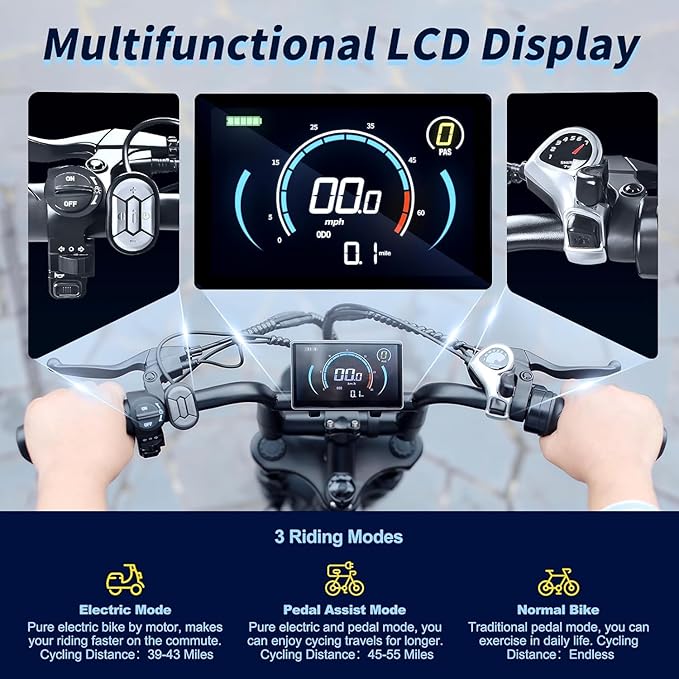 Electric Bike for Adults, Fat Tire EBike, 36V 10.4Ah Removable Battery, 500W Upgrade Motor, 20MPH Commuter Bike, V8 Mini Electric Bicycle for Mountains, Snow, Sand, Road-StrideForce Fitness