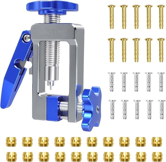 2-in-1 Bike Hydraulic Brake Tool, Hydraulic Hose Cutter & Fitting Insert Tool with Brass Olives, Brake Lines Tubing Entry Device-StrideForce Fitness