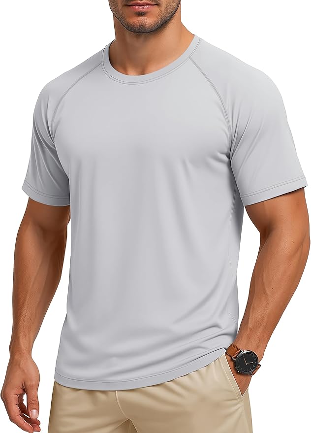 MAGCOMSEN Men's Short Sleeve UPF 50+ Sun Protection Shirts Quick Dry Athletic T-Shirt Hiking Running Swimming Rash Guard-StrideForce Fitness