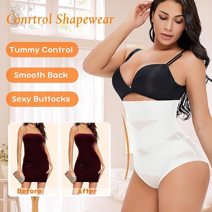 Tummy Control Shapewear Panties for Women High Waisted Body Shaper Slimming Shapewear Underwear Girdle Panty-StrideForce Fitness