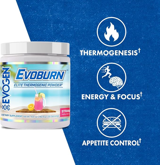 Evogen Evoburn - Thermogenic Fat Burner for Men & Women | Energy, Focus & Appetite Control | Advanced Metabolism Booster Fat Burner Formula with MitoBurn & Caffeine | Strawberry Lemonade | 30 Servings-StrideForce Fitness