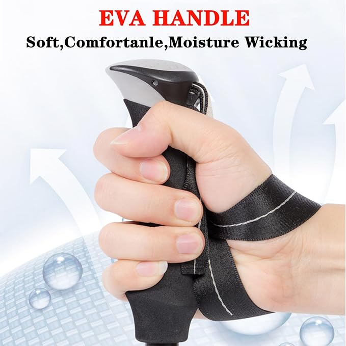 Trekking Poles - 1pc Sports Aluminium 7075 Anti Shock Walking Trekking Hiking Stick Pole,Ultralight Alpenstock,Adjustable Quick,Single Collapsible Pole-StrideForce Fitness