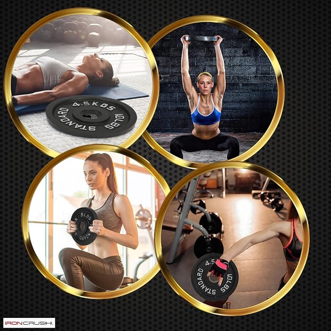 Cast Iron Olympic Weight Plates – Free Weights with 2-inch Hole & Anti-Rust Hammertone Finish - Ideal for Strength Training, Crossfit Equipment & Home Gym Set – Sold in Pairs - 2.5LB–45LB-StrideForce Fitness