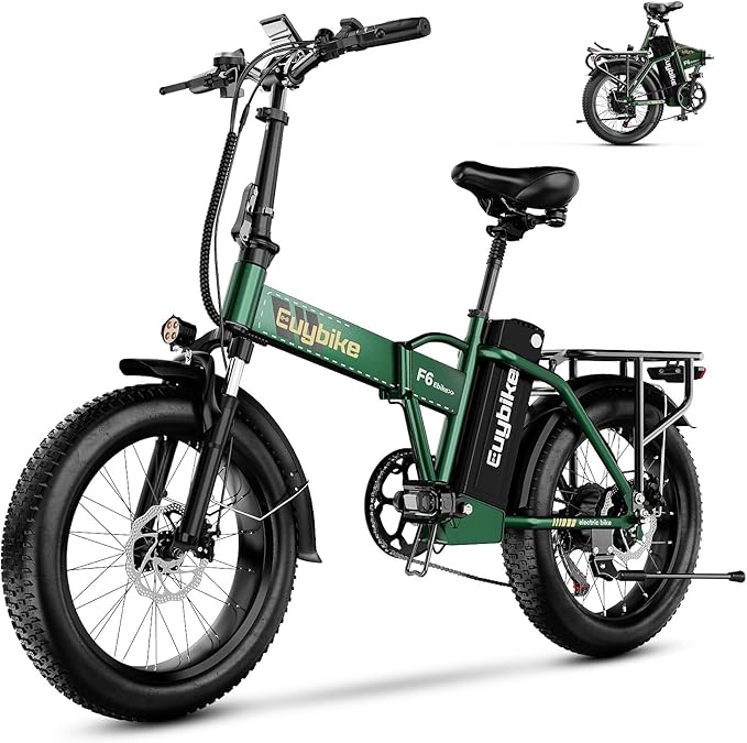 1000W Folding Electric Bike, 48V 20AH Large Removable Battery E Bike, 30+MPH, 80 Miles Max Range, 20" Fat Tire Electric Bike for Adults, Adult Electric Bicycles for Commute Beach Snow-StrideForce Fitness
