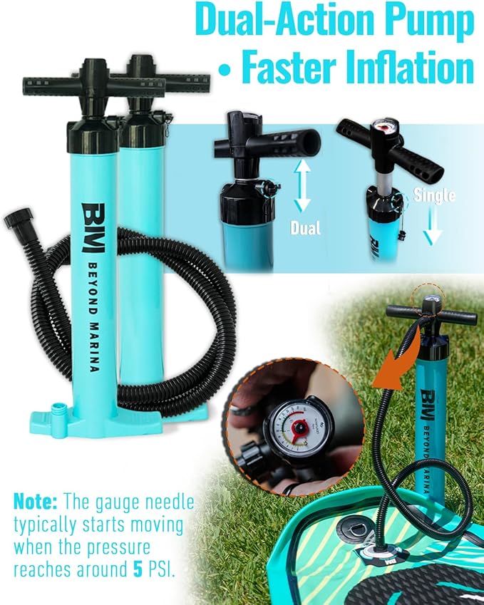 BM Paddle Board Inflatable Stand Up Paddle Board, SUP Paddleboard for Adult, Premium Accessories | Non-Slip EVA Deck & Foam Handles, Camera Mount, Double Action Pump, 85L Travel Backpack-StrideForce Fitness