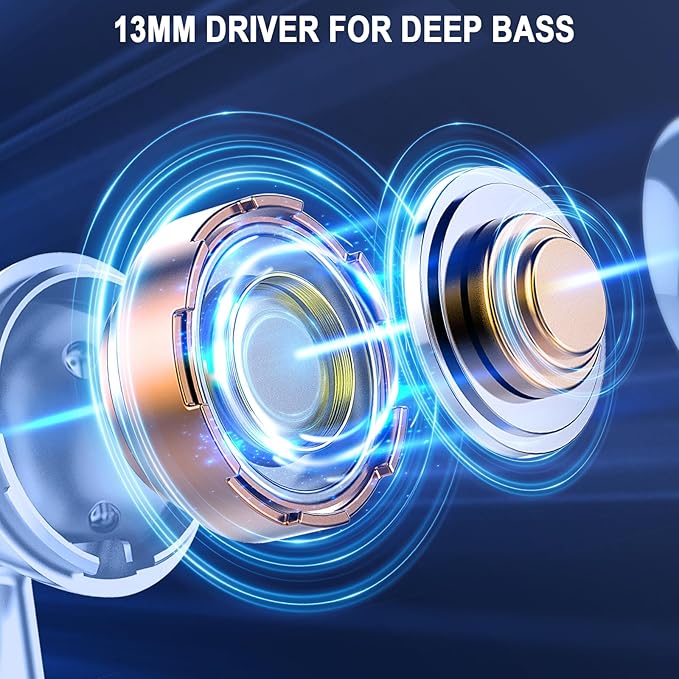 Wireless Earbuds, Bluetooth 5.3 Ear Buds LED Power Display Headphones Bass Stereo, Bluetooth Earbuds in-Ear Noise Cancelling Mic, 40H Playback Mini Case IP7 Waterproof Sports Earphones for Android iOS-StrideForce Fitness