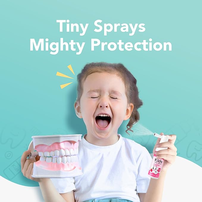 LAB52 Kids Oral Spray Gift Box, Toddler Toothpaste Helper for Daily Oral Care and Fresh Breath, Children Approved with Fluoride Free for Newborn to Preschoolers, Xylitol Grape Flavor (3 Packs)