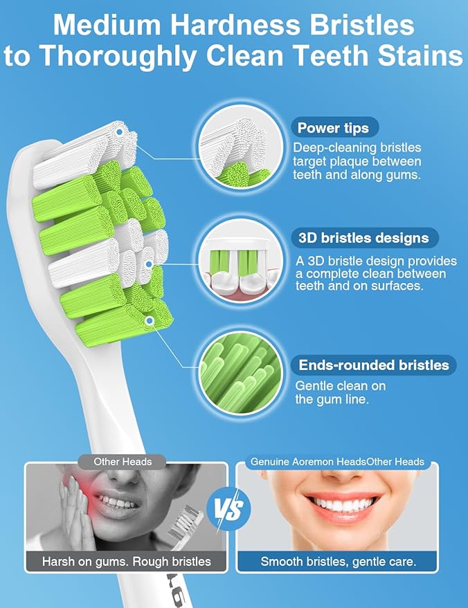 Replacement Toothbrush Heads for Philips Sonicare diamondclean Electric Toothbrush Heads Compatible with Sonicare 4100 5100 5300 6100 c2 c1 c3 w Snap-on Electric Tooth Brush Handle, 8 Count, White