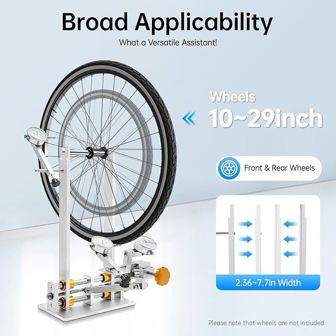 Bicycle Wheel Truing Stand, Professional Bike Repair Truing Bearing Stand with 3 Gauges Removable Bicycle Wheel Maintenance Tool Kit for 10" - 29" Wheels Rim Truing MTB Road-StrideForce Fitness