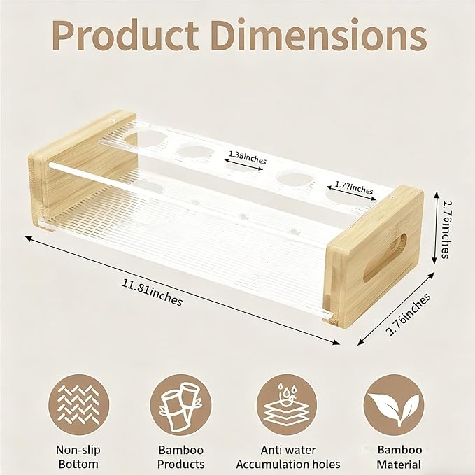 Toothbrush Holder for Bathroom - 5 Slot Organizer with Drainage Holes, Holds Toothpaste, Razor & Mouthwash, Bathroom Vanity Countertop Storage for Bathroom Accessories Organization