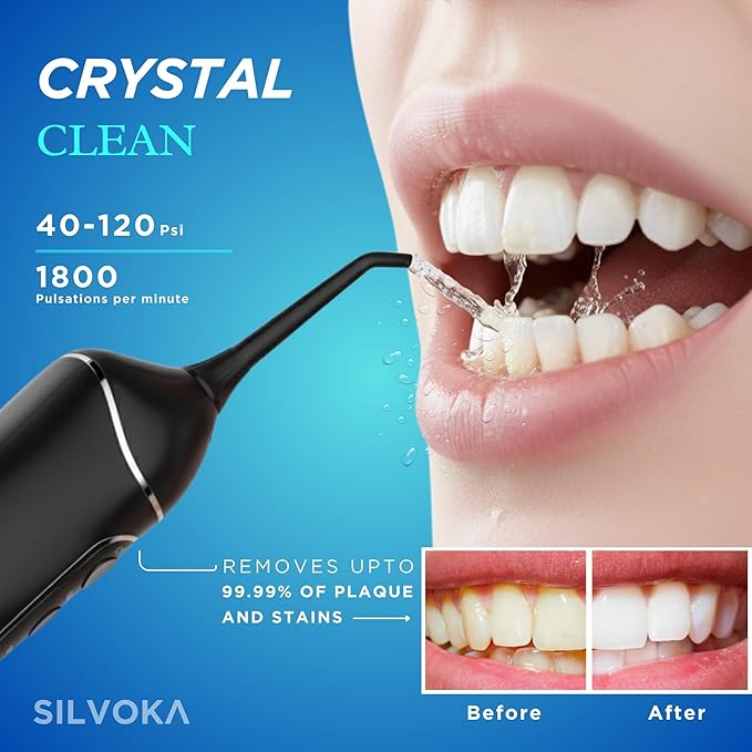 Water Flosser for Teeth, Cordless Oral Irrigator, Portable Dental Flosser with 300ML Tank, 4 Cleaning Modes, IPX7 Waterproof, Rechargeable Water Floss Pick for Braces, Gum Care & Travel