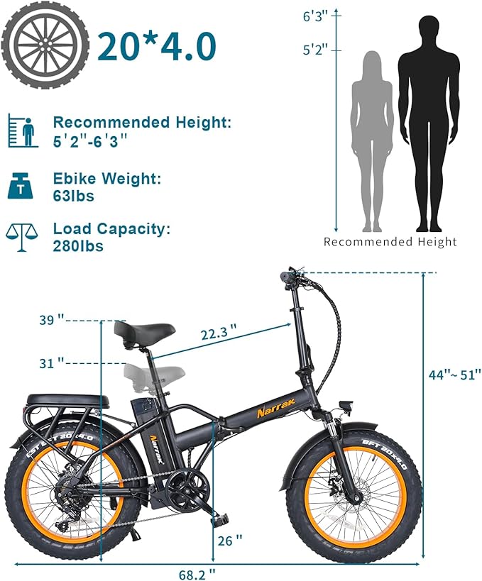 Fat Tire Folding Electric Bike, 48V & 624Wh Lithium Removable Battery, Peak 1100W Brushless Motor, Max Speed 28Mph, M5 Large LCD Display, Suspension, Step-Over/Thru Frame-StrideForce Fitness