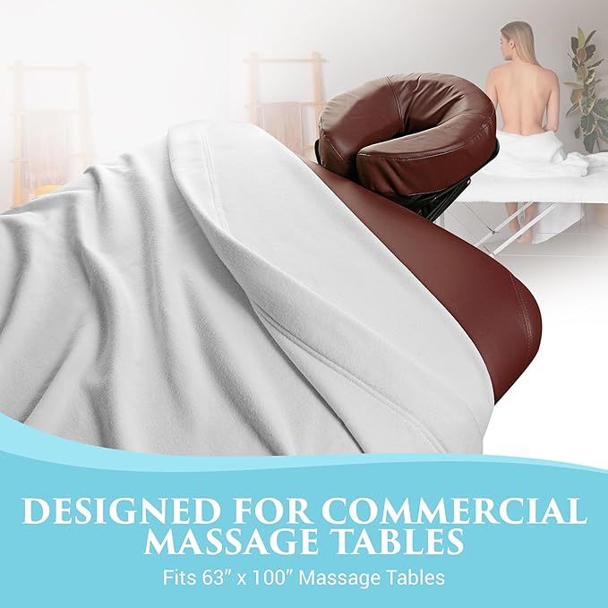 NRG Polar Fleece Blankets Fleece Massage Table Blanket - 60" x 86" - White - Ultra Soft, Warm & Comfortable - Lightweight Blanket Perfect for Most Massage Tables - Machine Washable-StrideForce Fitness