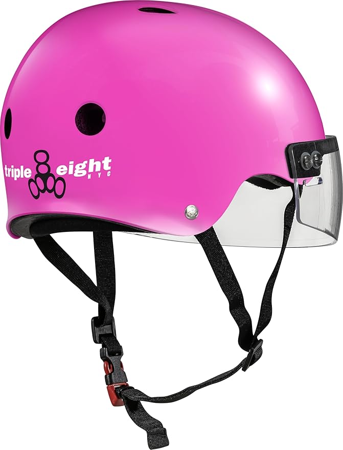 Triple Eight The Certified Sweatsaver Helmet with Visor for Roller Derby, Skateboarding and BMX-StrideForce Fitness