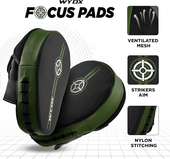 WYOX Curved Boxing Punch Mitts – Boxing Pads Training Set, Punching Mitts for Adults, Kickboxing Pads, Muay Thai Pads, Karate Pads, MMA Training Equipment, Martial Arts Focus Pads-StrideForce Fitness
