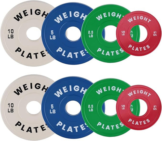 2 In Change Plates 1.25LB 2.5LB 5LB 10LB Fractional Weight Plates,Bumper Plates for Weight Lifting,Strength Training Gym Home,Rubber Coating-StrideForce Fitness