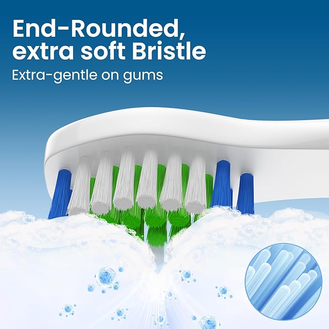 Replacement Toothbrush Heads 10 Pack Compatible with Bitvae Daily D2 Rechargeable Toothbrush, for D2 Toothbrush Heads Refills, White